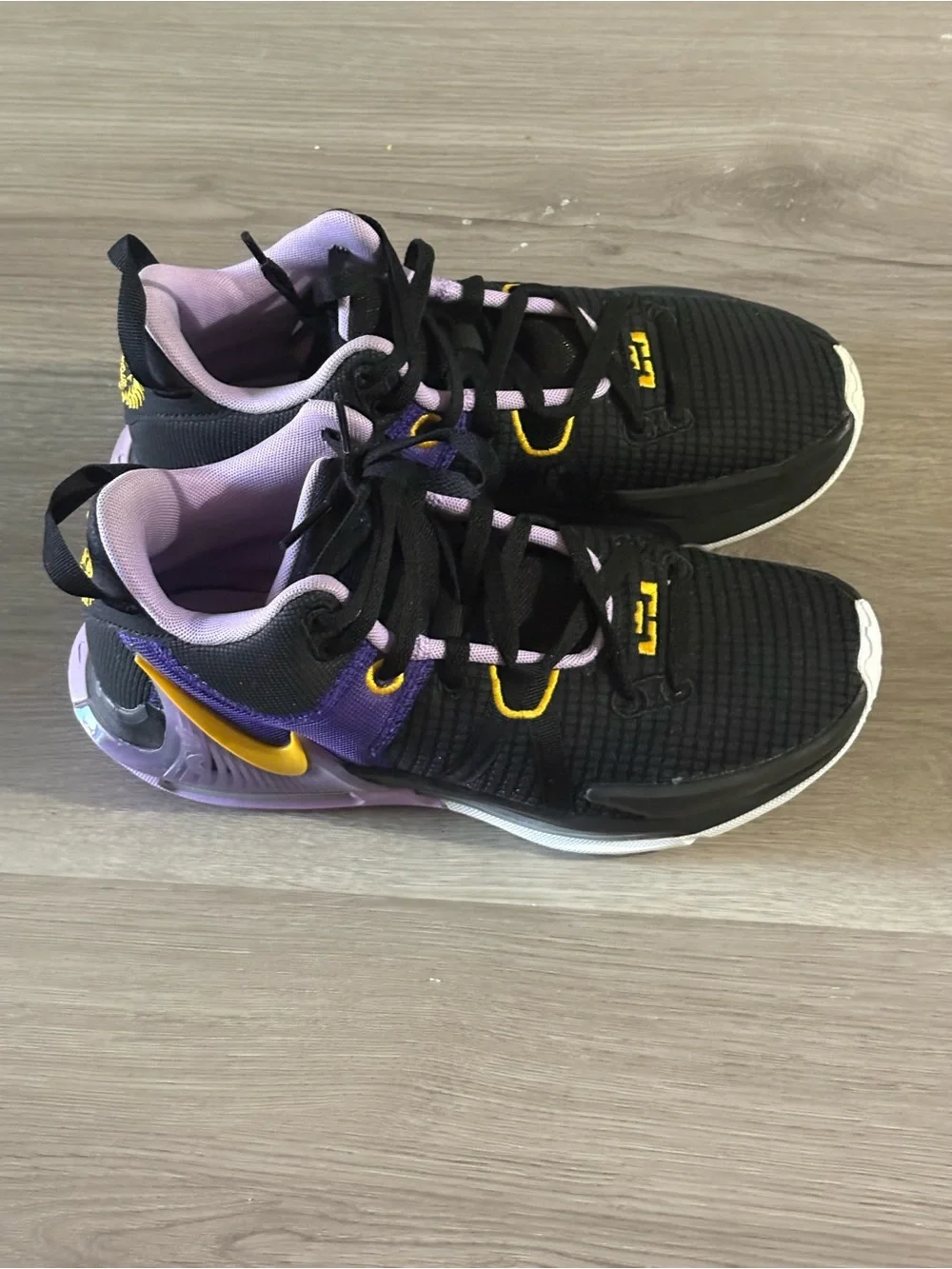 Nike LeBron White 6  WitnessMen's Black Purple Yellow Athletic Shoes